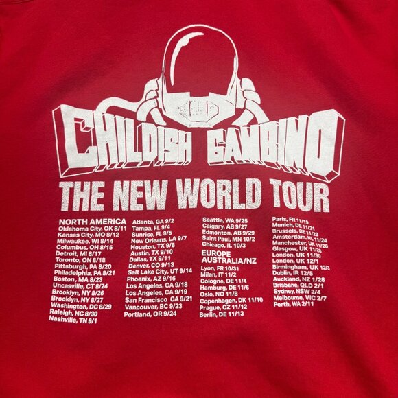 Childish Gambino The New World Tour Red Zip Up Hoodie XL EUC Donald Glover - Picture 7 of 7